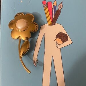 Givenchy Vintage Gold Flower Brooch with Pearl Center – Purchased in France…